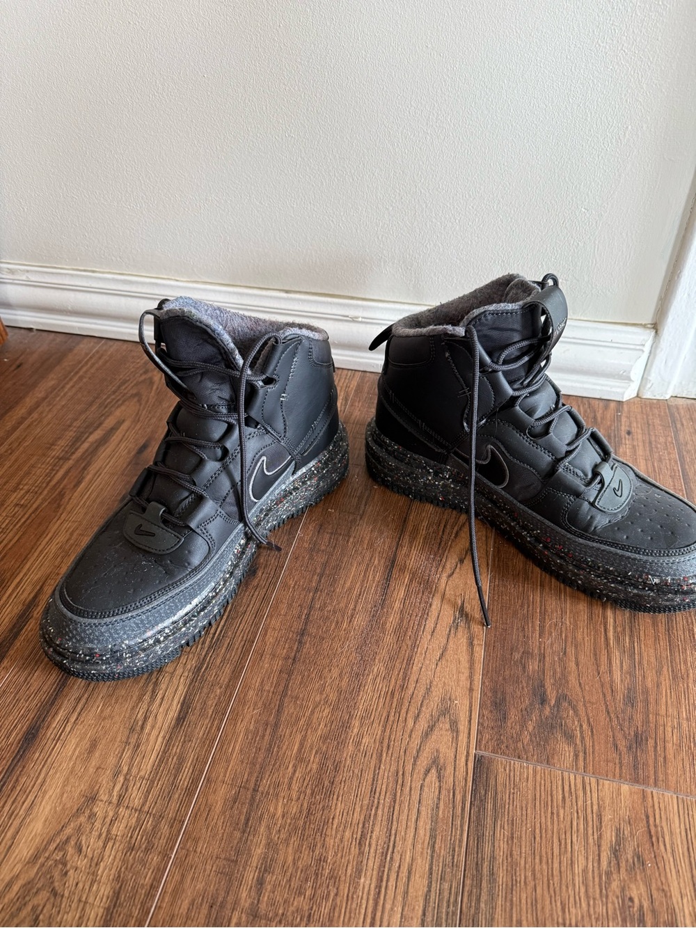 NIKE AIR FORCE 1 BOOTS SNEAKERS DARK SMOKE GREY BLACK RARE DD0747 001 (SIZE 10) - Picture 6 of 8